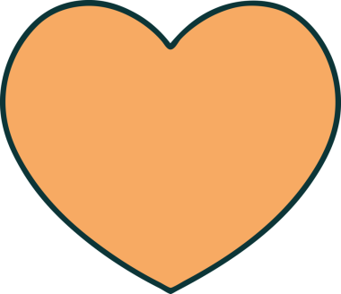 Bir insan tarafından çizilmiş bir kalbin ikonik dövme şekli