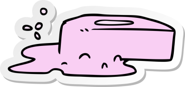 Bir insan tarafından çizilmiş köpüklü sabunun el yapımı karikatür karikatürü.