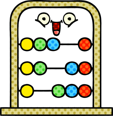 Bir insan tarafından çizilmiş abaküs çizgi filmi.