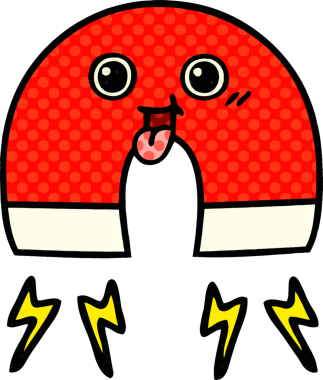 bir insan tarafından çizilmiş bir mıknatısın çizgi roman tarzı