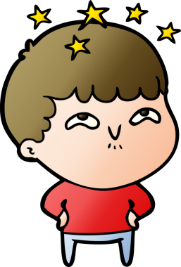 çizgi film bir insan tarafından çizilmiş hayret verici çocuk.