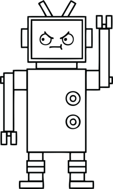 Bir insan tarafından çizilmiş robot çizimi