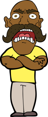 Bir insan tarafından çizilmiş kızgın bir adam.