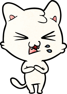 Bir insan tarafından çizilmiş kedi tıslaması.