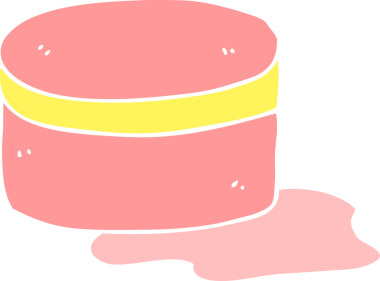 Bir insan tarafından çizilmiş düz renk karikatür güzellik losyonu küveti