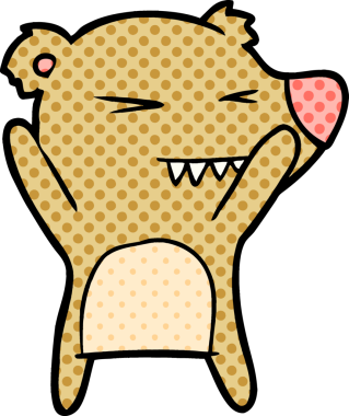 Bir insan tarafından çizilmiş kızgın ayı çizgi filmi.