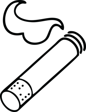 Bir insan tarafından çizilmiş sigara dumanının çizgi çizimi