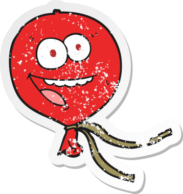 Bir insan tarafından çizilmiş bir balonun gerilimli çıkartması.