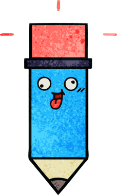 Bir insan tarafından çizilmiş bir kalemin retro grunge doku karikatürü