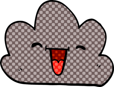 karikatür mutlu gri bulut bir insan tarafından çizilmiş