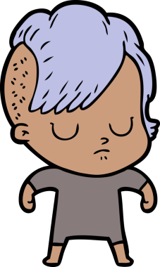 Bir insan tarafından çizilmiş karikatür kadın.