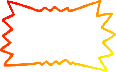 Bir insan tarafından çizilmiş bir çizgi film patlama sembolünün sıcak gradyan çizimi