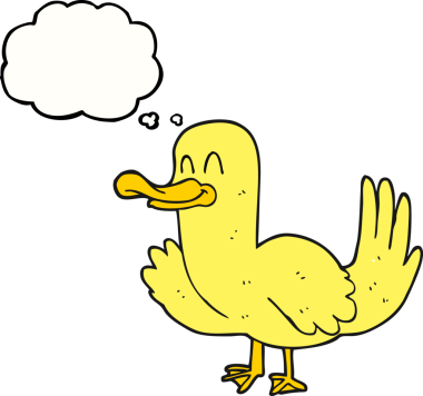 Bir insan tarafından çizilmiş serbest çizim baloncuk çizgi film ördeği