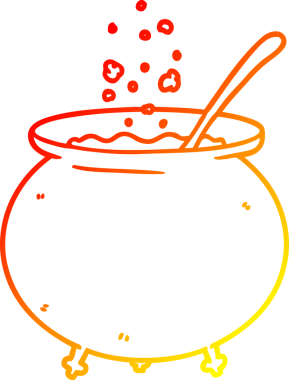 Bir insan tarafından çizilmiş bir cadı kazanı çizimi.