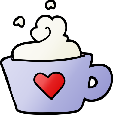 vektör gradyanı çizimi bir insan tarafından çizilmiş kahve fincanı