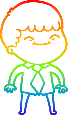 gökkuşağı gradyan çizgi çizimi bir insan tarafından çizilmiş mutlu bir çocuk