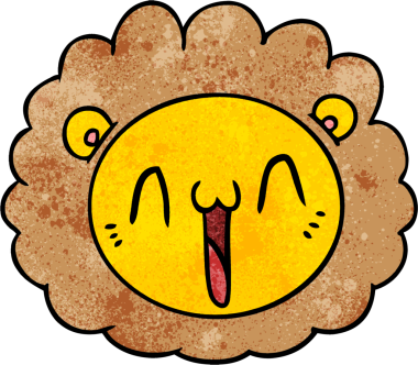 Bir insan tarafından çizilmiş aslan yüzü.