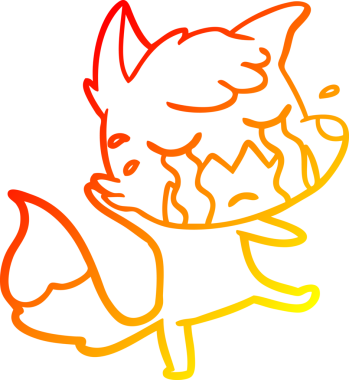 Bir insan tarafından çizilmiş ağlayan tilki çizgi filmi.