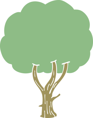 Bir insan tarafından çizilmiş karalama ağacı.