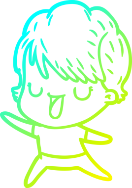 Bir insan tarafından çizilmiş bir karikatür kadın çizimi.