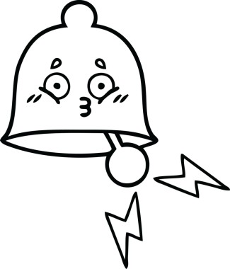 Bir insan tarafından çizilmiş zil karikatürü