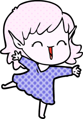 Bir insan tarafından çizilmiş bir elf kızı.