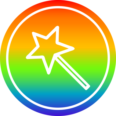 Gökkuşağı gradyan bir insan tarafından çizilmiş sihirli dairesel simge