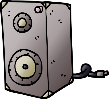 karikatür hoparlörü bir insan tarafından çizilmiş.