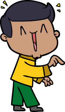 Bir insan tarafından çizilmiş heyecanlı bir çizgi film.