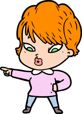 Bir insan tarafından çizilmiş karikatür kadın.