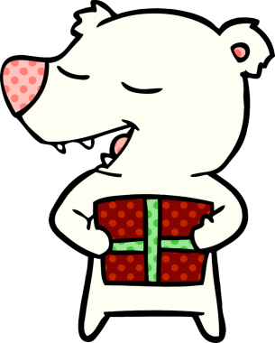 Karikatür kutup ayısı bir insan tarafından çizilmiş.