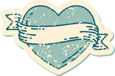 Bir insan tarafından çizilmiş kalp ve bayrağın sembolik depresif dövme şekli