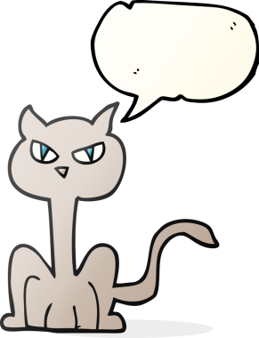 Bir insan tarafından çizilmiş serbest konuşma balonu karikatürü kızgın kedi