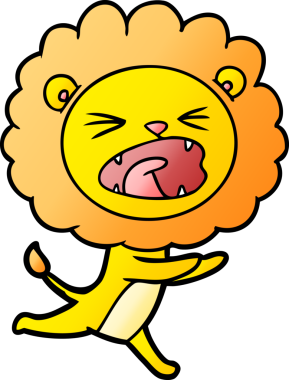 Bir insan tarafından çizilmiş koşu aslanı.