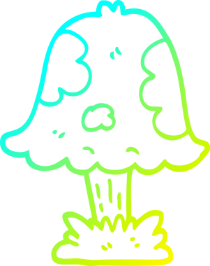 Bir insan tarafından çizilmiş bir mantarın soğuk gradyan çizimi