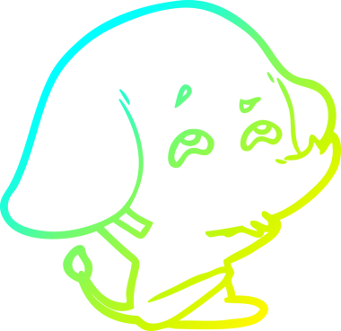 Bir insanın çizdiği karikatür fili çizimi.