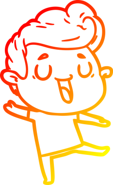 Bir insan tarafından çizilmiş mutlu bir çizgi film karakteri çizimi.