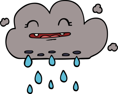 Bir insan tarafından çizilmiş karalama yağmur bulutu