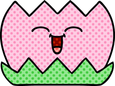 Bir insan tarafından çizilmiş bir nilüfer çiçeği çizgi filmi.