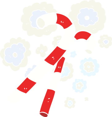 Bir insan tarafından çizilmiş şeker kamışlarının düz renk çizimi