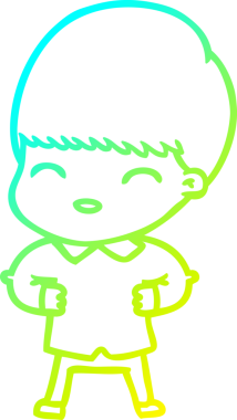 Bir insan tarafından çizilmiş mutlu çizgi film çocuğu çizimi.