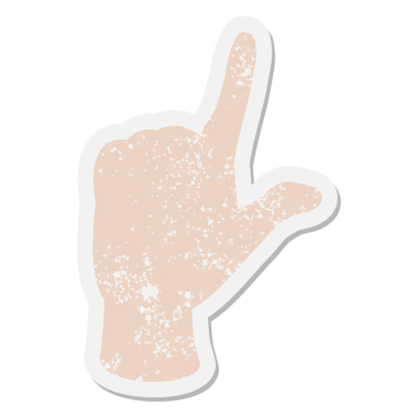 Bir insan tarafından çizilmiş bir el grunge çıkartması.