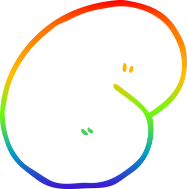 Gökkuşağı gradyan çizgi çizimi Bir insan tarafından çizilmiş sihirli fasulye