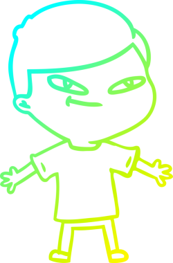 Bir insan tarafından çizilen çizgi film karakteri çizimi.