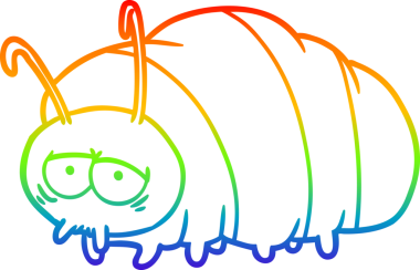 gökkuşağı gradyan çizgi çizimi bir insan tarafından çizilmiş bir çizgi böcek