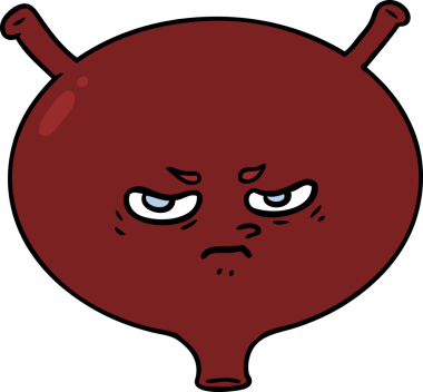 Bir insan tarafından çizilmiş kızgın mesane.