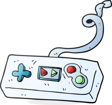 Bir insan tarafından çizilmiş serbest çizim çizgi film oyun denetleyici