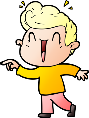 Bir insan tarafından çizilmiş heyecanlı bir çizgi film.