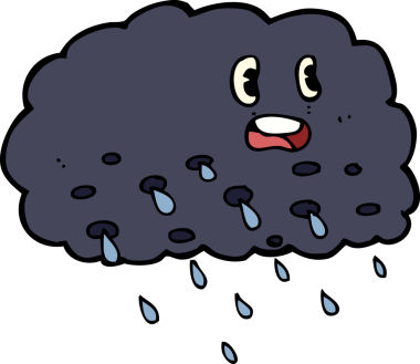 bir insan tarafından çizilmiş yağmur bulutu