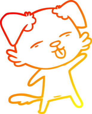 İnsan tarafından çizilmiş bir çizgi film köpeğinin sıcak çizgi çizimi.